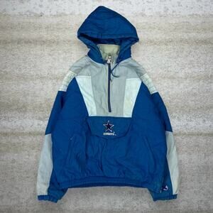 Vintage 90s Starter Dallas Cowboys Puffer Jacket Mens XL Blue Grey White Nylon